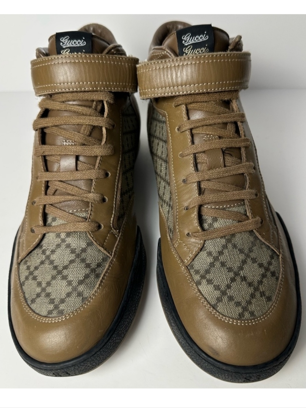 Gucci Men’s Brown 83 High-Top Sneakers Size EU 41 US 7.5 - Picture 8 of 12